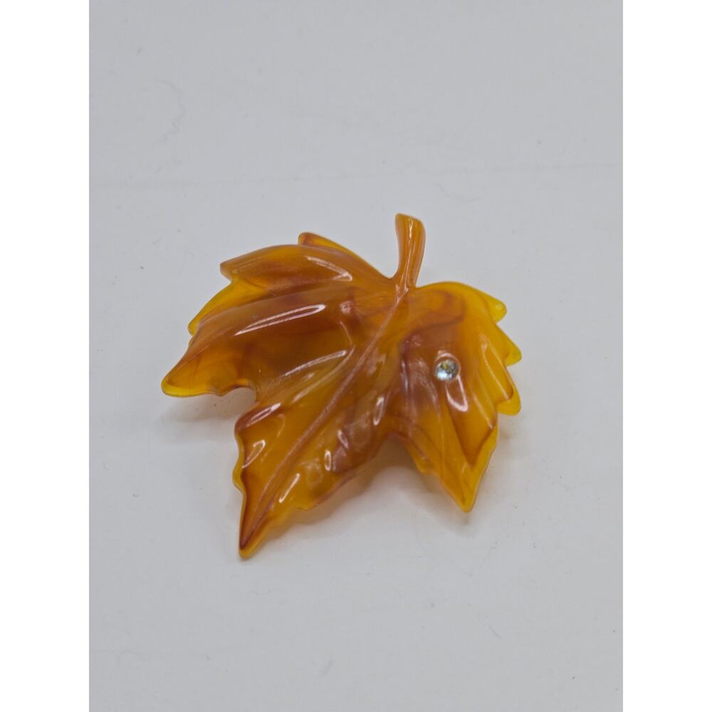Vintage 1960's Avon Lucite Maple Leaf Brooch